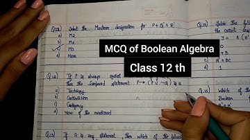 Boolean Algebra MCQ | Class 12 th | ISC | Computer Science |
