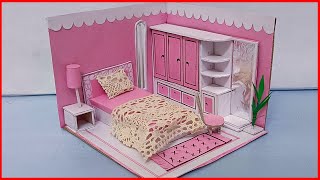 Making  Miniature Barbie's Room From clay and Cardboard | Kiddy Sketching World |