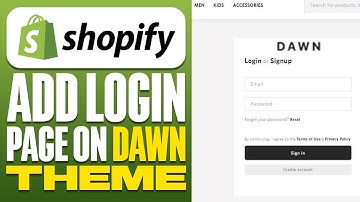 How To Add Login Page On Dawn Theme Shopify 2025