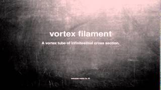 What does vortex filament mean