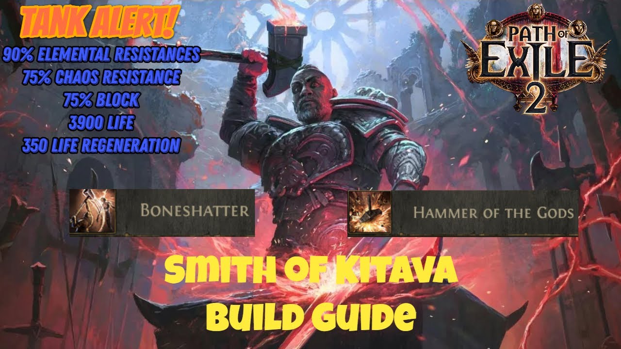 [PoE2] Boneshatter/Hammer of the Gods Smith of Kitava Build Guide (Tier ...