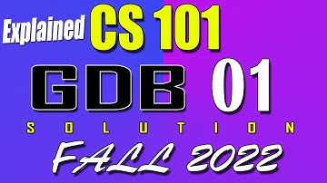 CS101 GDB 1 Solution 2022 | CS101 Fall 2022 GDB | AM VU Helper