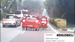 5oct2026  dunearn road #SNU5883J suzuki swift changing lane without due care and hit motorcyclist