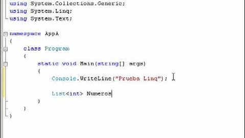 Consulta basica usando Linq, C# 3.0 y Visual Studio 2008