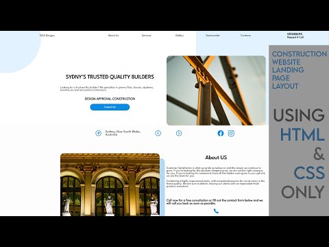 Construction Web Landing Page | HTML CSS Only | Web Design | Layout & UI UX