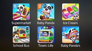 Baby Panda's Supermarket, Baby Panda World: Kids Games, Little Panda's Ice Cream Game screenshot 1