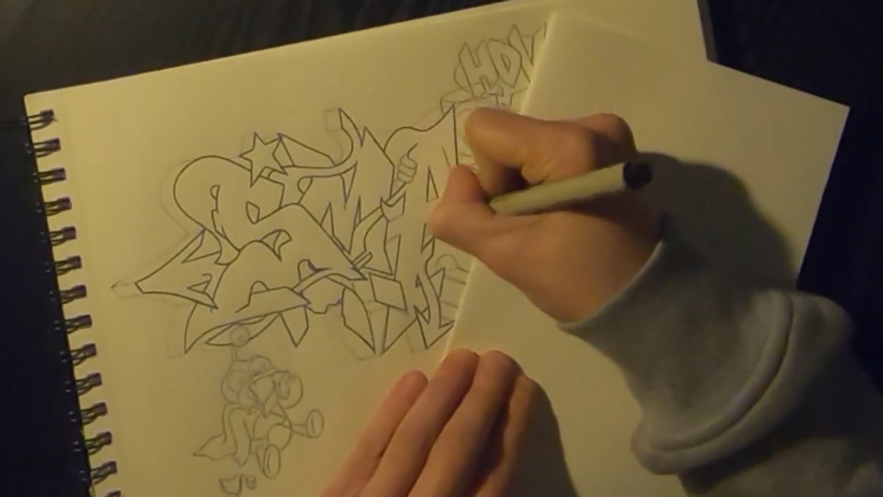 Graffiti Sketch Time lapse with Futurama details