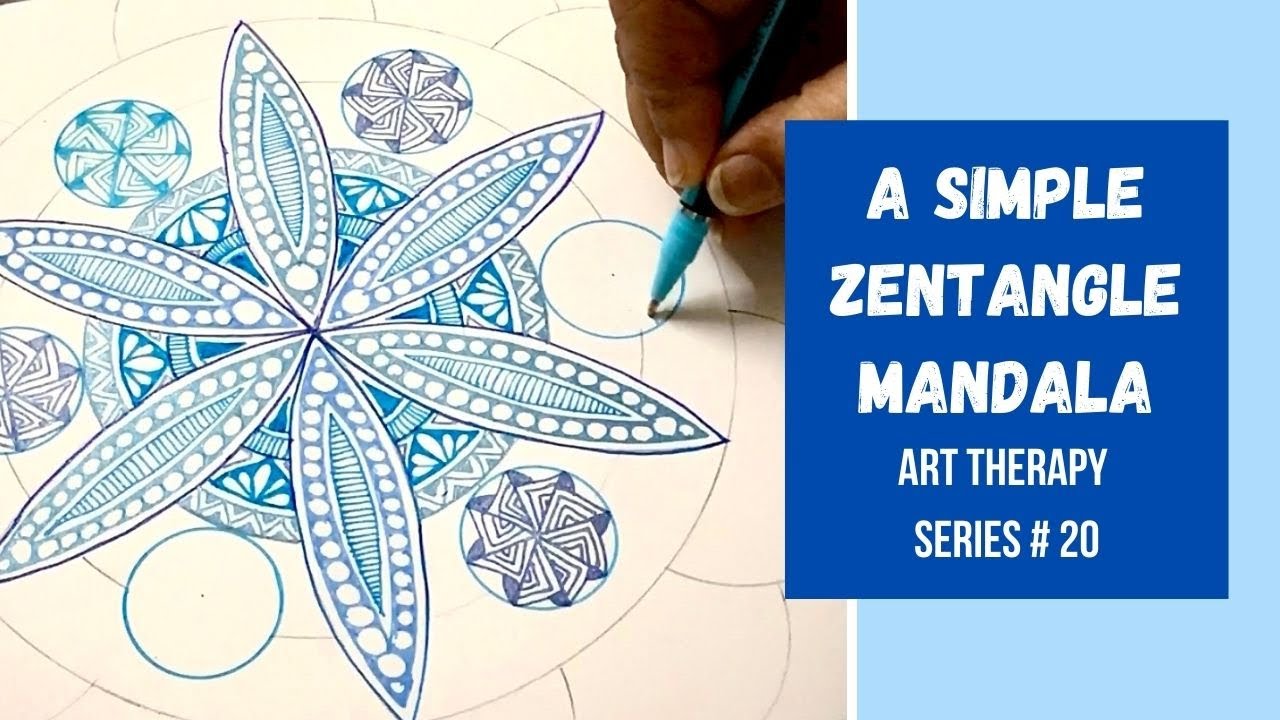 Art therapy series # 20. A simple zentangle design mandala. Zendala