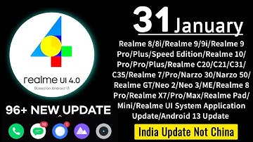 Realme January 2023 Software Update List | realme UI 4.0 & Android 13 Install | Stable & Beta Update