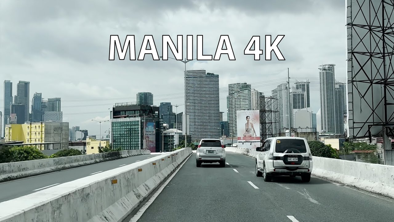 Driving Manila 4K - Skyscraper Districts - Driving Downtown