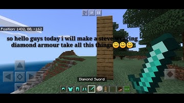 how to make a Steve wearing diamond armour