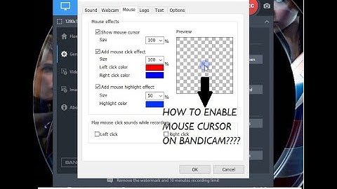 How to enable mouse cursor on bandicam??
