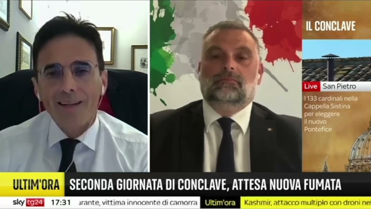 Mario Turco in collegamento con SkyTg24 - 08/05/2025