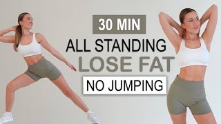 30 Min All Standing Fat Loss | Full Body + No Jumping Hiit | Standing Abs | No Repeat | No Equipment