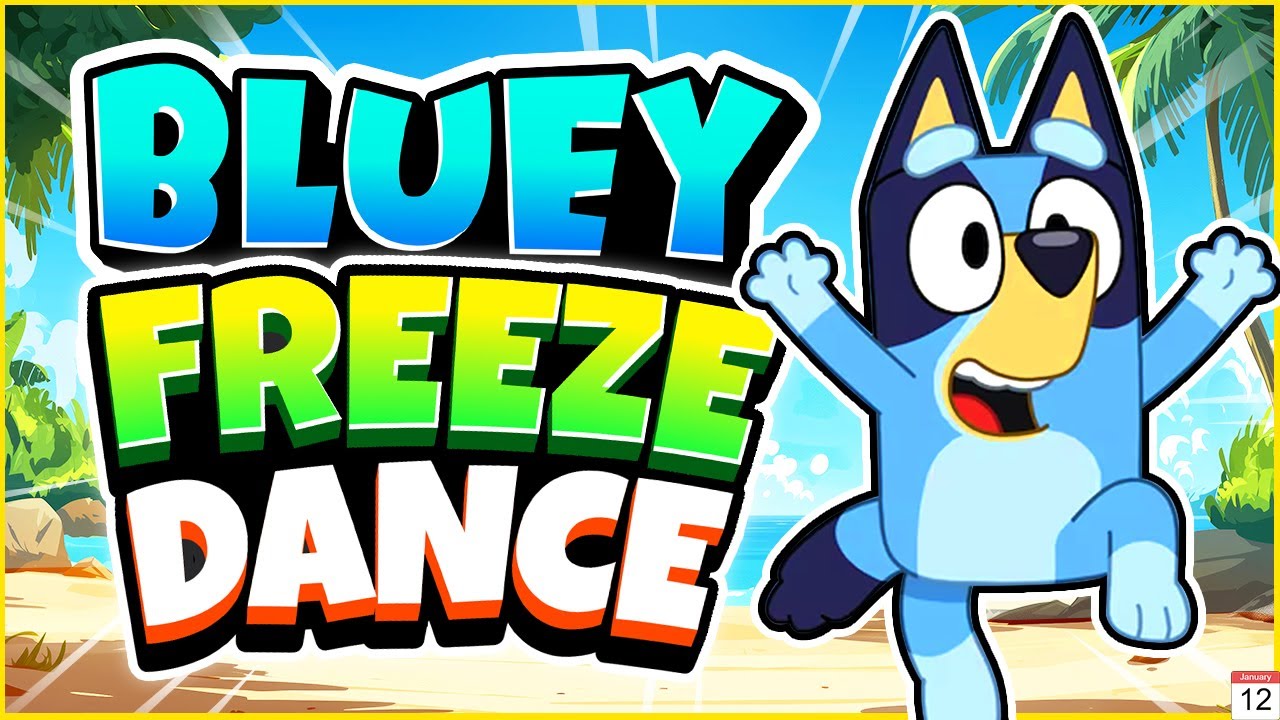 BLUEY FREEZE DANCE PARTY | Brain Break Party | Just Dance for kids | RUN CHASE FREEZE | Danny Go