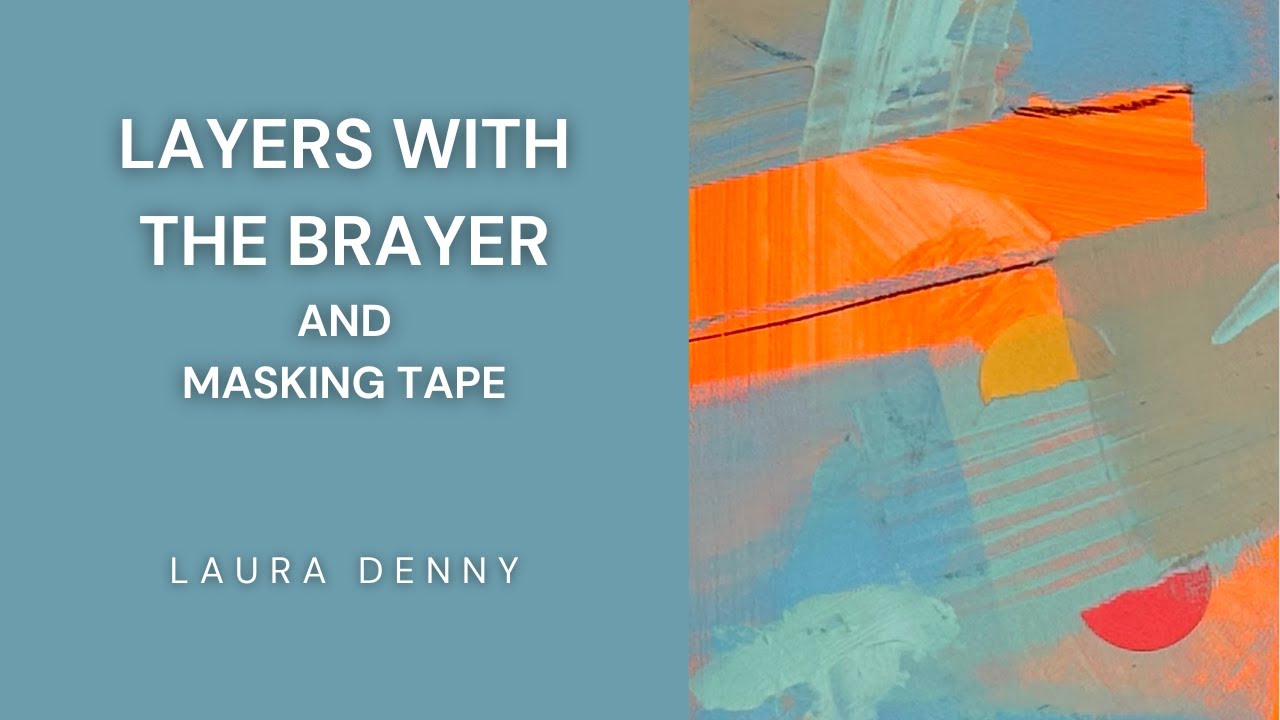 Layers with the Brayer and masking tape - YouTube