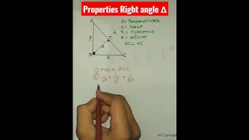 Properties Of Right ANGLE TRIANGLE 📐 || HV Concept | #rightangletriangle #triangle  #geomerty