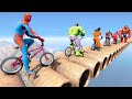 SPIDERMAN com Super-heróis da equipe BMX Bikes Challenge Hulk Red Hulk Superman Goku - GTA 5