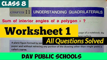DAV class 8 maths chapter 11 worksheet 1 all questions solved