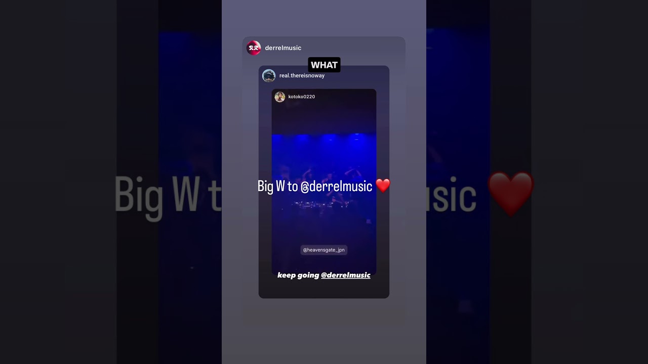 Big W to @DERRELMusic ❤️