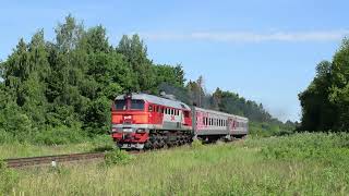 Тепловоз ДМ62-1789 с пригородным поездом Сонково - Савёлово