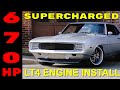 Pro-Touring 1969 Camaro Supercharged LT4 Swap Install Video V8TV PART 1 V8 Speed & Resto Shop