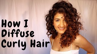How I Diffuse my Curly Hair | NO FRIZZ | Madhushree Joshi