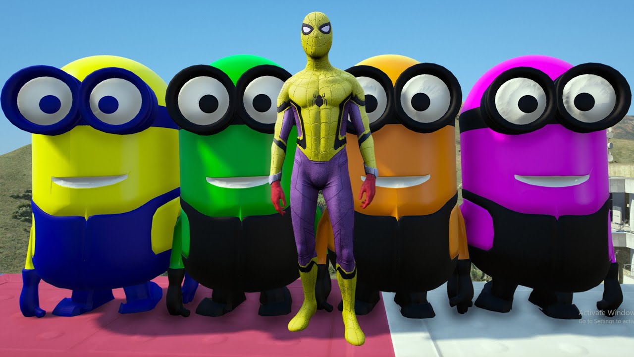 GTA 5 Funny Gameplay | Spiderman vs Minions with Realistic Physics