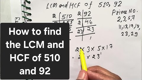 How to find the LCM and HCF of 510 and 92 / Finding lcm and hcf of two numbers / 510 and 92 LCM HCF