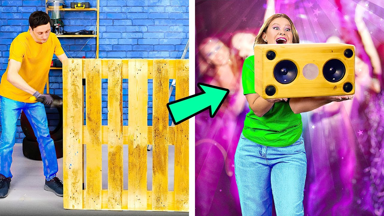 How to Make a Bluetooth Speaker Out Of a Pallet | Huge Crafts and DIYs For The Whole Family