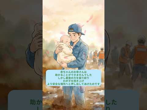 救助隊が倒壊した家から生後3ヶ月の赤ちゃんを救出した瞬間