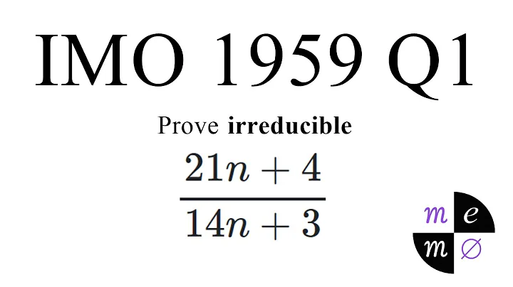 [Very first IMO problem in history] 1959 IMO Problem #1