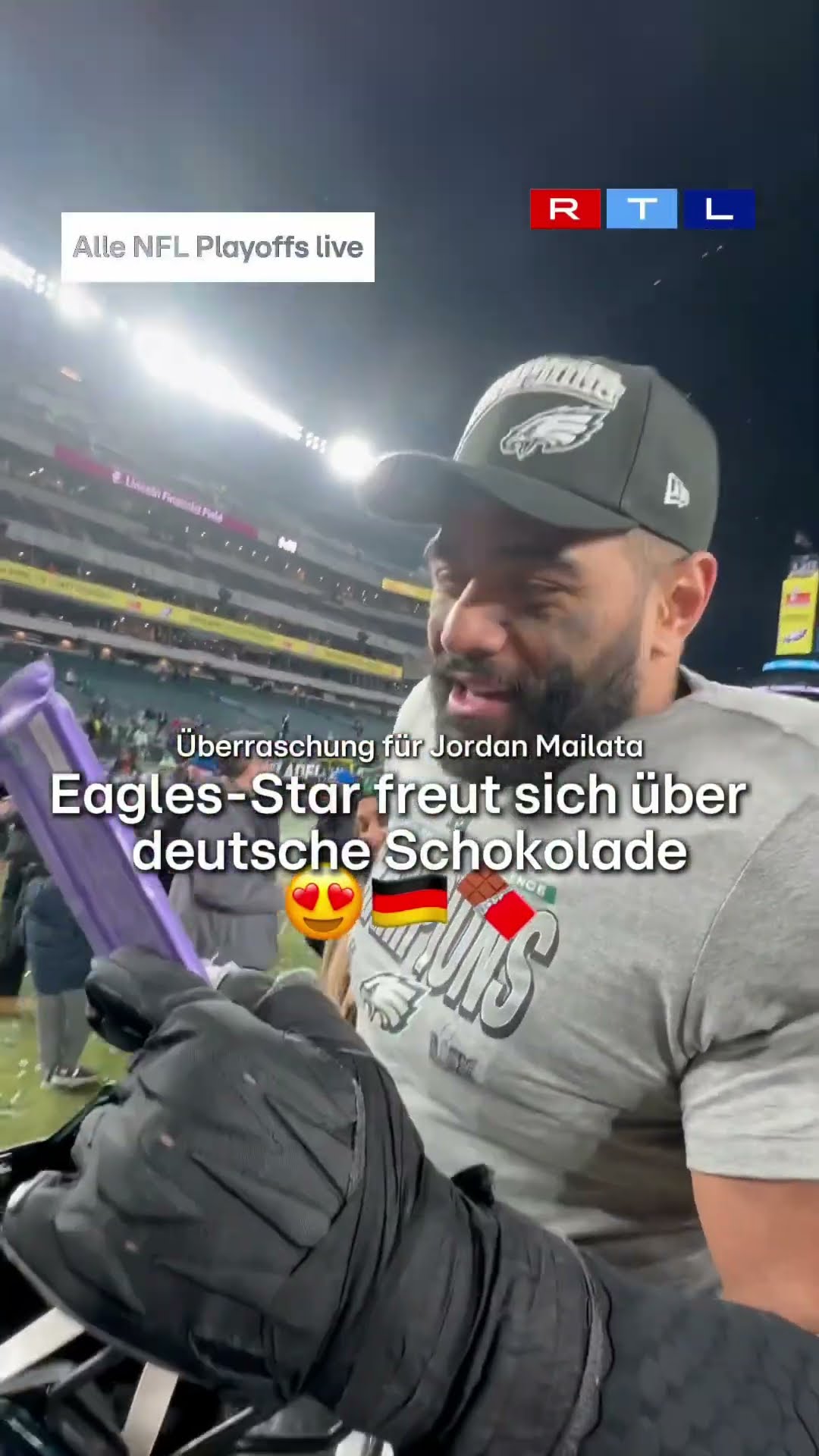 Eagles-Star bekommt deutsche Schokolade nach Triumph geschenkt ????