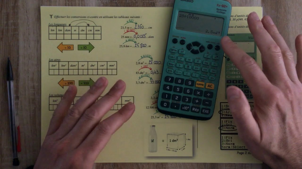 Vidéo 34 - Convertir des unités de longueur, d'aire et de volume
