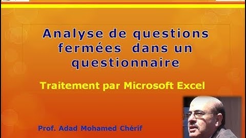 Analyse de questions fermées dans questionnaire: traitement par Excel