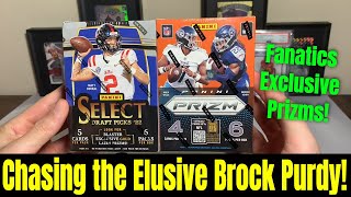 Chasing The Elusive Brock Purdy Rookie With Fanatics Prizm &amp; Select Draft Football Blaster Boxes!