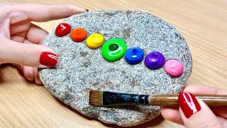 ❤️ How to Paint Love Story on Stone | Easy Stone Satisfying Acrylic Painting