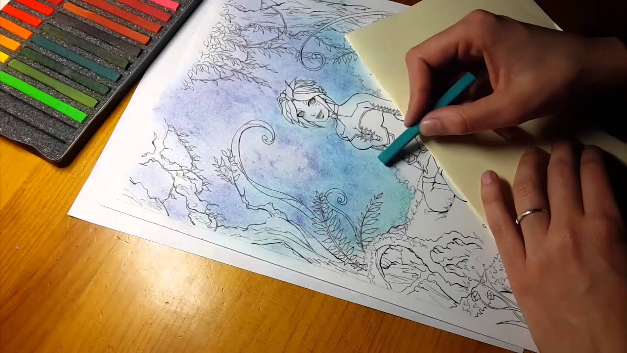 Download Airean commission: Colouring sky with chalk pastels - YouTube