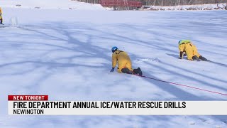 Newington firefighters practice water, ice rescues