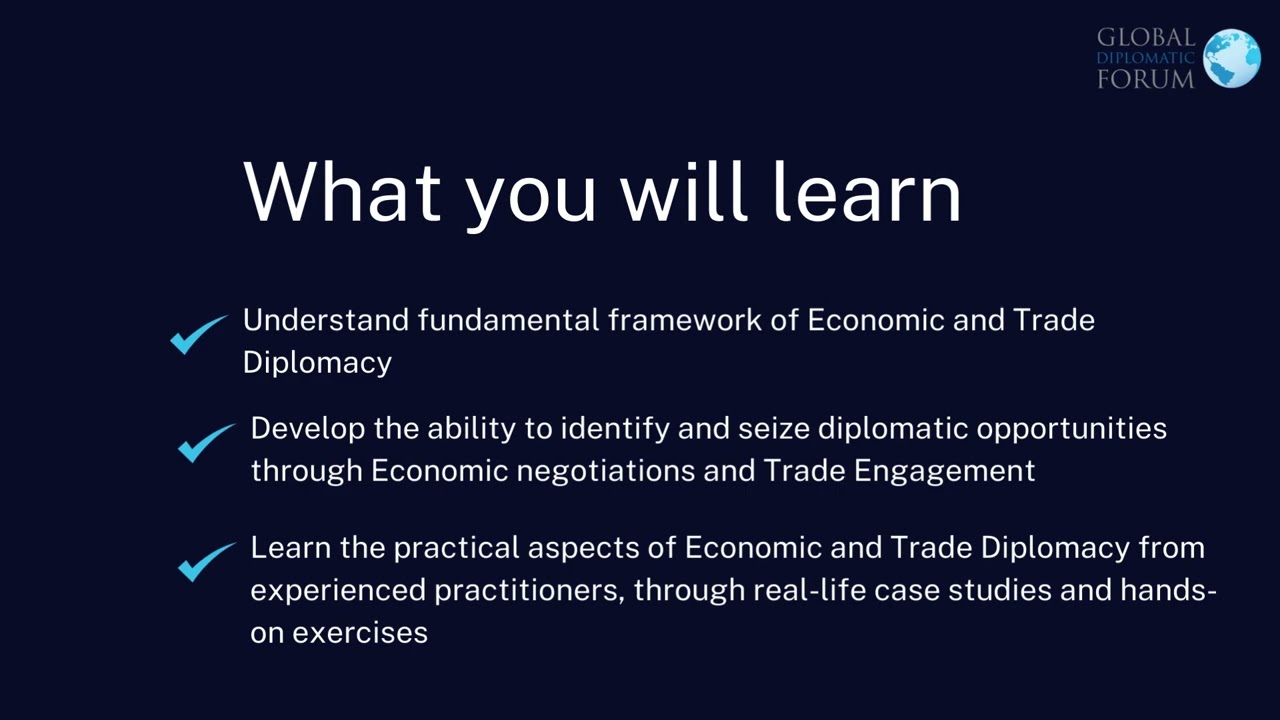 Economic and Trade Diplomacy Online Course