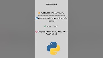 Day 6 : Generate All Permutations Of a String!! #shorts #ytshorts #pythonchallenge #python #coding