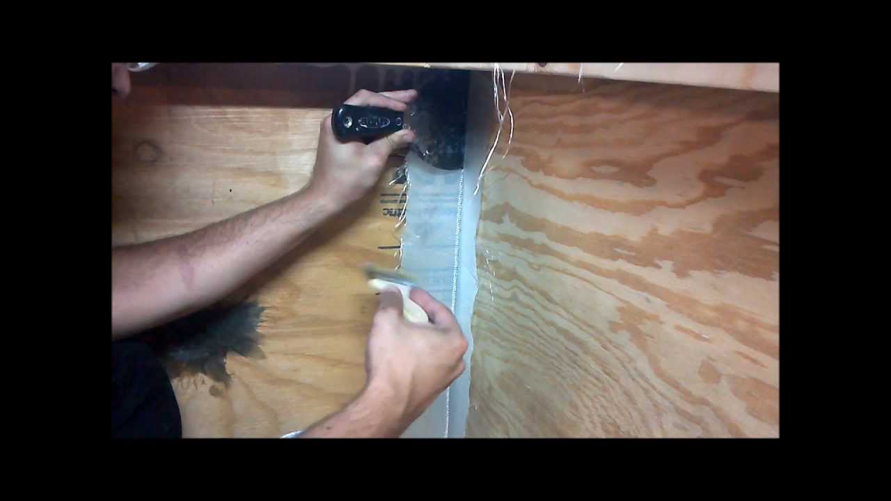 How to fiberglass inner corner plywood tank YouTube