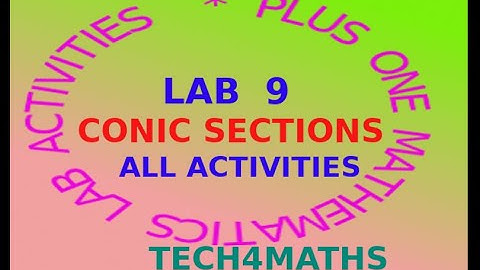 Plus One Maths Lab 9 Conic sections All Activities@ TECH4MATHS