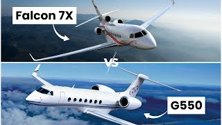 Gulfstream G550 Vs Dault Falcon 7X Ultimate Private Jet Comparison 2025