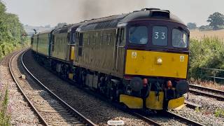 CLASS 33 CROMPTON'S ROAR AWAY FROM CASTLE CARY WITH THE 1Z25 WEST SOMERSET EXPRESS ON SAT 18/07/26