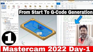 Mastercam 2022 Day1 Complete tutorial | How to Start Mastercam 2022 & Post process GCode in Hindi