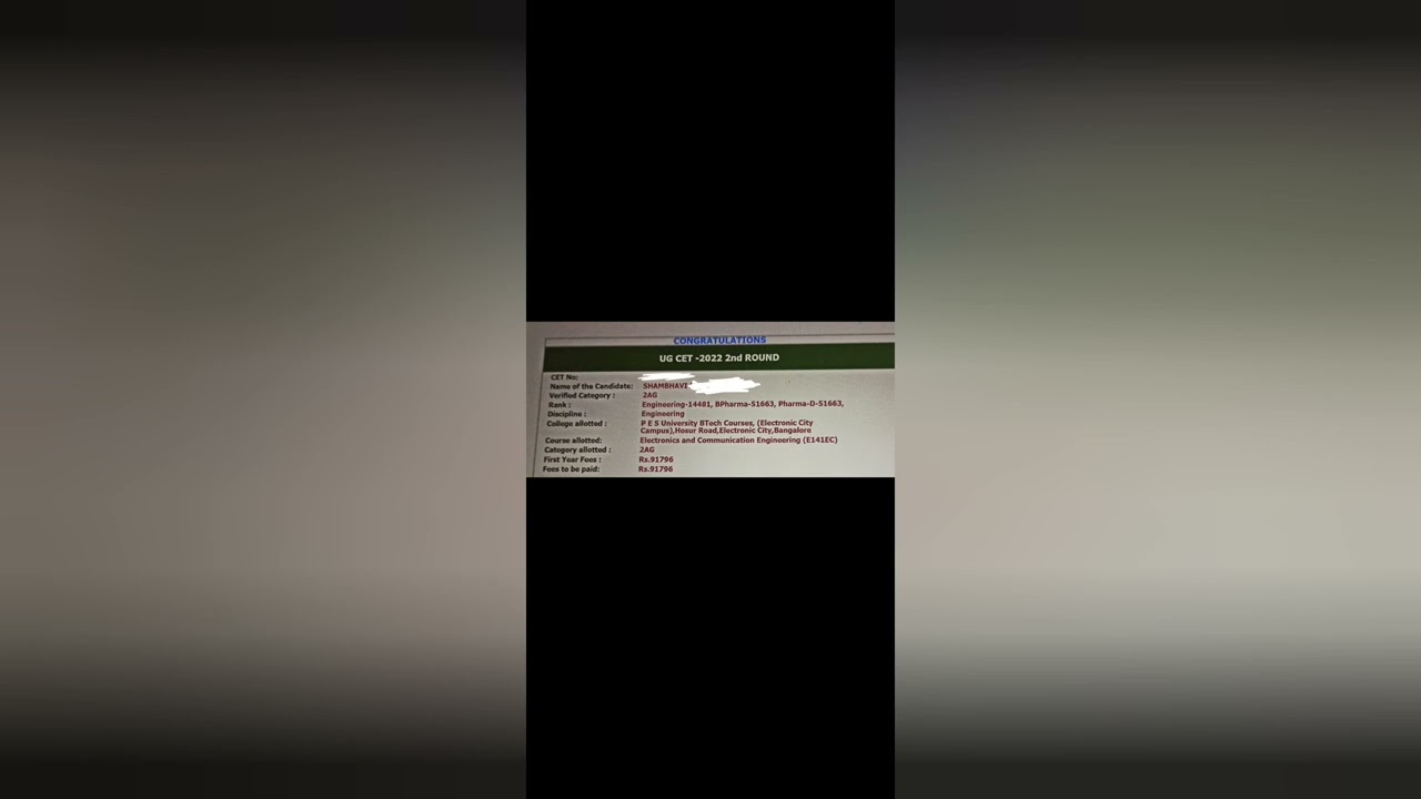 My KCET 2022 2nd Round results