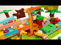 Satisfying Building Blocks Marble Run Long-necked dinosaurs and rabbit slope course