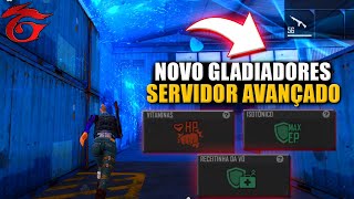 TESTEI OS NOVOS ITENS ADICIONAIS DO MODO GLADIADORES NO SERVIDOR AVANÇADO DO FREE FIRE