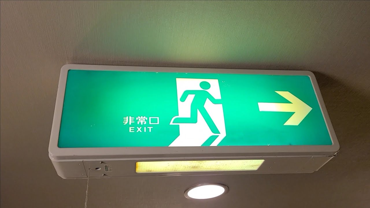 ピクトグラムは同じだが…】裏面の色が違う誘導灯 #誘導灯 #非常口